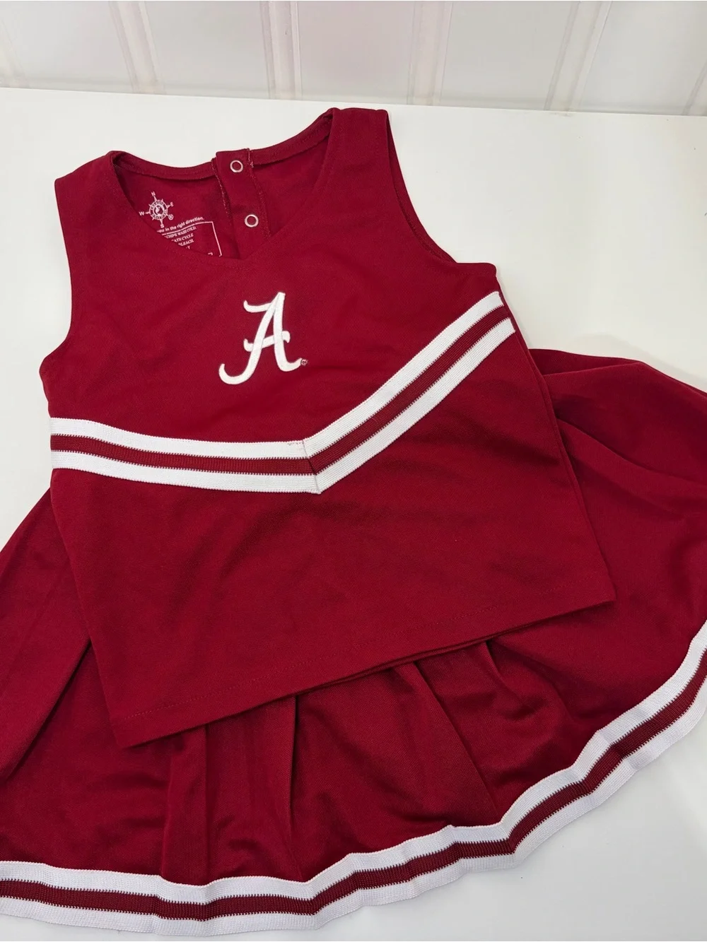 Alabama Crimson Cheer Uniform with White Trim